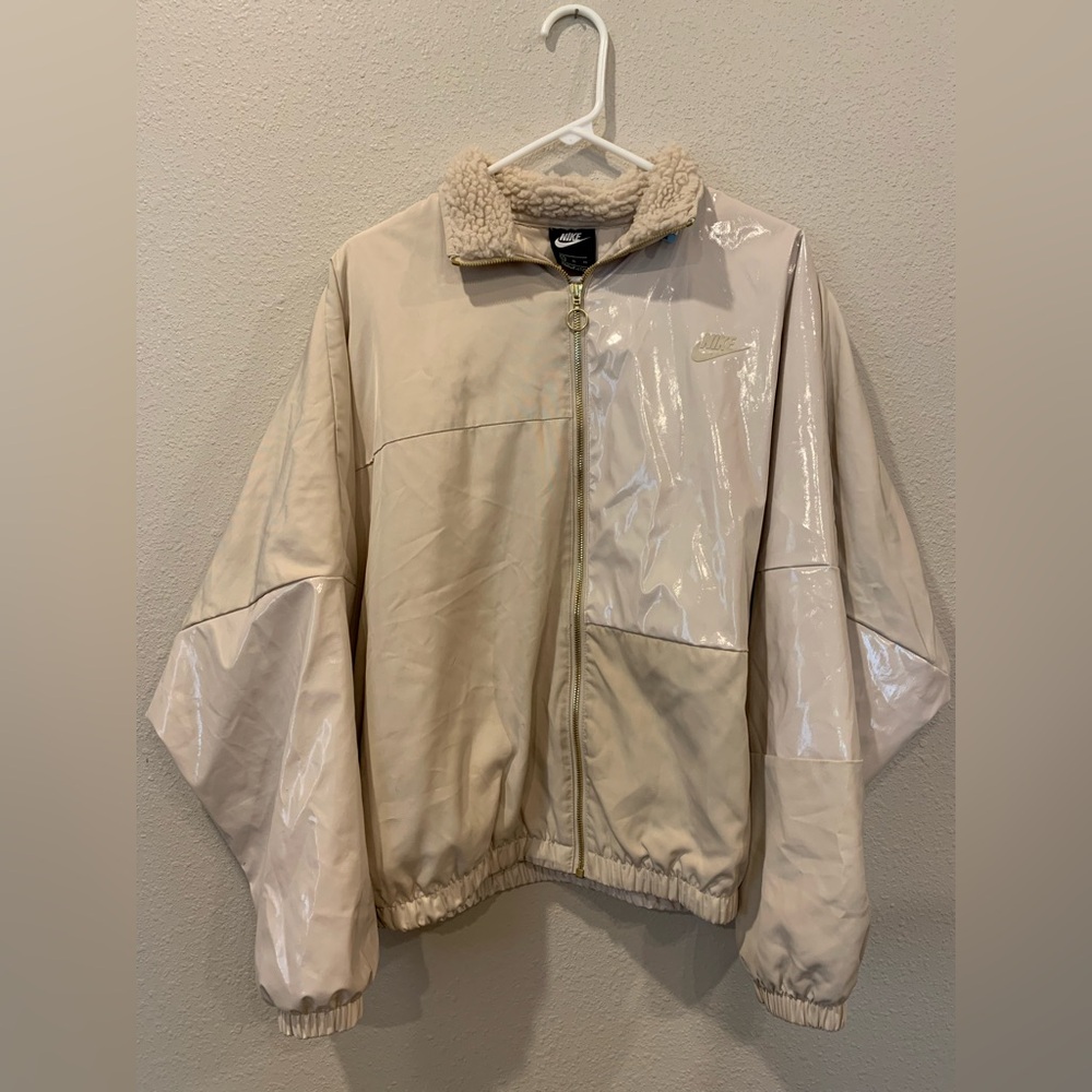 Nike Beige Jacket with Shearling Collar